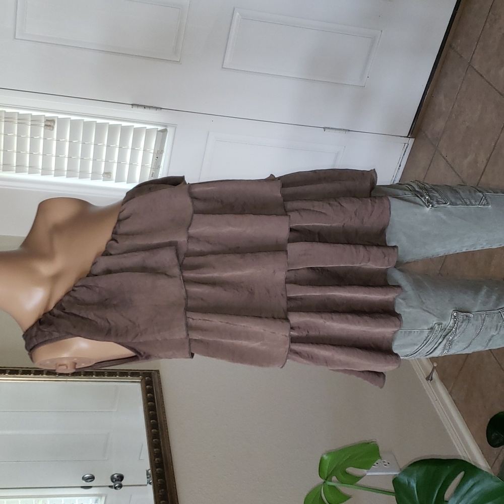 Must Have m shimmery one shoulder tiered ruffle top super soft & bouncy